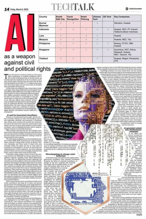 June-E Tan's article at the Daily Guardian Philippines.